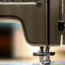 Sewing machine with luxury fabric icon